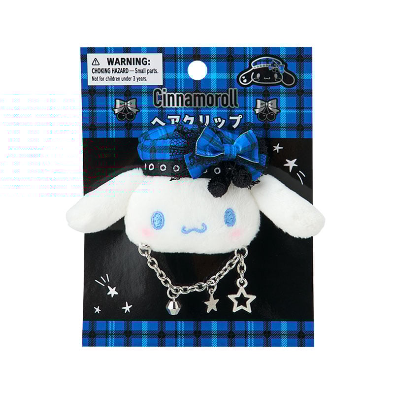 Face-shaped hair clip (Sweet Rock 'n' Check) -Cinnamoroll