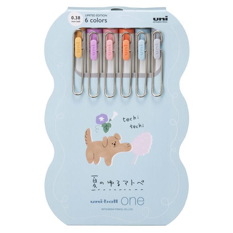 One Ballpoint Pen 0.38mm Gel Ink Summer Yuru Matope Color 6-Color Set