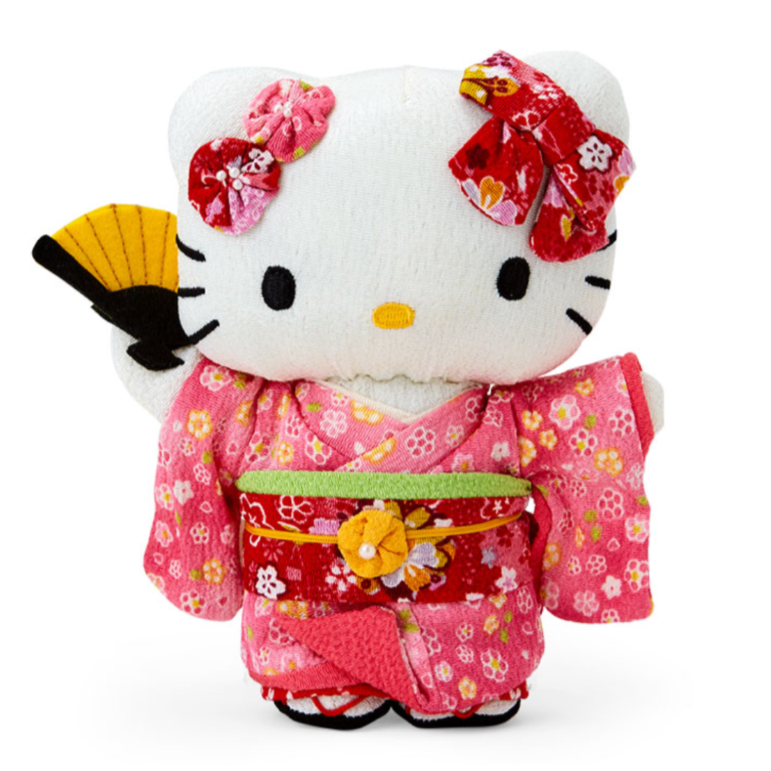Chirimen Japanese Doll M (pink)